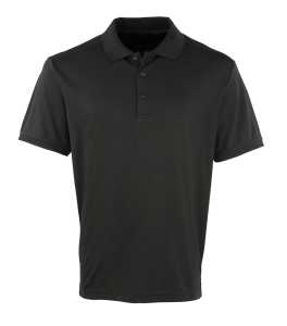 Premier CoolChecker pique polo shirt in black